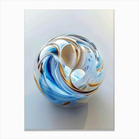 Blue And Gold Sphere Canvas Print