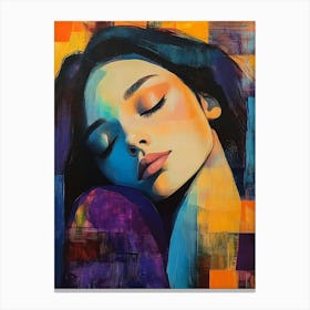 Sad Woman In A Peaceful Slumber 1 Canvas Print