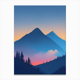 Misty Mountains Vertical Composition In Blue Tone 85 Canvas Print