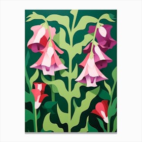 Cut Out Style Flower Art Canterbury Bells 3 Canvas Print