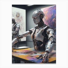 Robot Painting Canvas Print