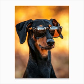 Dachshund In Sunglasses. Generated AI. Art Print 5 Leinwandbilder