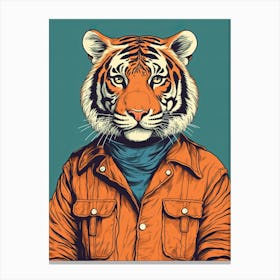 Tiger Illustrations Wearing A Hoodie 6 Canvas Print