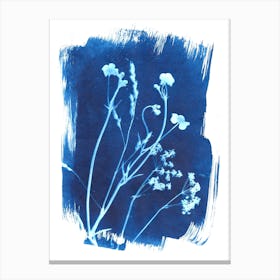 Blue Mixed Flowers Canvas Print