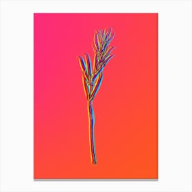Neon Siberian Solomon's Seal Botanical in Hot Pink and Electric Blue n.0584 Canvas Print