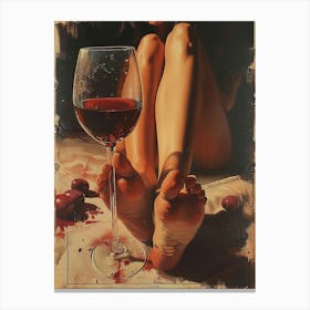 Woman With A Glass Of Wine 1 Canvas Print