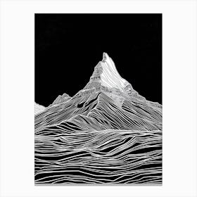 Beinn Tulaichean Mountain Line Drawing 6 Canvas Print