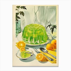 Vibrant Green Jelly Vintage Retro Illustration 1 Canvas Print
