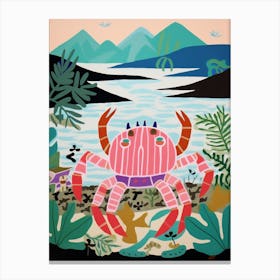 Maximalist Animal Painting Crab Canvas Print
