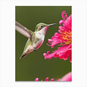 Female Ruby Throated Hummingbird-Reimagined 5 Canvas Print