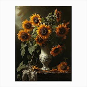 Baroque Floral Still Life Sunflower 2 Canvas Print