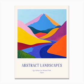 Colourful Abstract Fuji Hakone Izu National Park Japan 1 Poster Blue Canvas Print