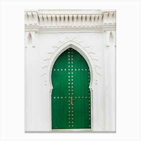 Green Door in morocco Canvas Print