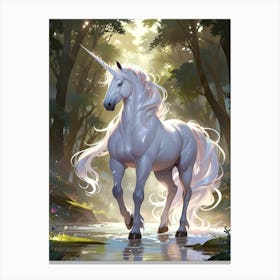 Unicorn In The Forest 7 Canvas Print