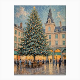 Christmas Tree In The Town Square Canvas Print