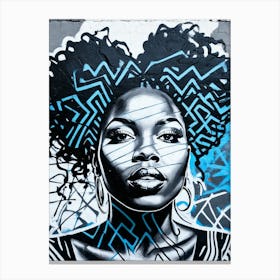 Graffiti Mural Of Beautiful Black Woman 54 Canvas Print