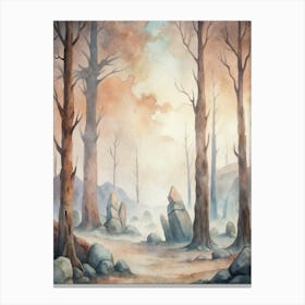 A Minimalist Poster Of Petrified Trees In An Ancie (1) Canvas Print