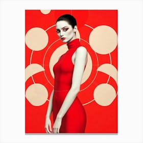 Red Dress Women Illustration Canvas Print