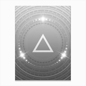 Geometric Glyph in White and Silver with Sparkle Array n.0027 Canvas Print