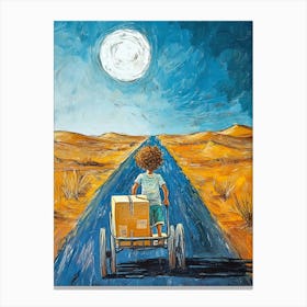 Boy In A Wagon Canvas Print