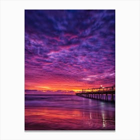 Ocean Pier Sunrise Canvas Print