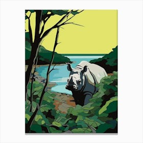 A Rhino In The Bushes 1 Canvas Print