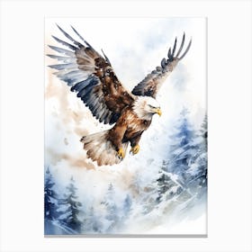 Snowy Eagle Watercolour 2 Canvas Print