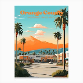 Orange County California United States OC Travel Art Illustration Canvas Print