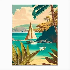 Ile Aux Nattes Madagascar Vintage Sketch Tropical Destination Canvas Print