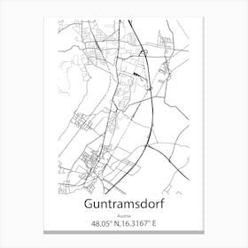 Guntramsdorf,Austria Minimalist Map Canvas Print