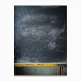 Abstract Communication Captured In A Photo Closeup Of A Grey Slate Smooth Smudged Chalk Surface De (2) Canvas Print