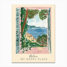 My Happy Place Mallorca 3 Travel Poster Canvas Print