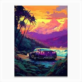 Nissan Gt R Ghibli Style Canvas Print