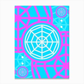 Geometric Glyph Abstract in White and Bubblegum Pink and Candy Blue n.0097 Canvas Print