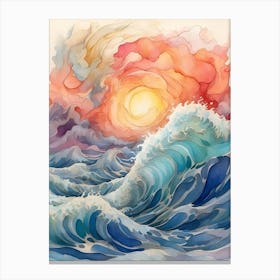 Watercolor Seascape Painting Canvas Print