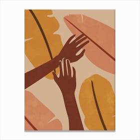Hands Reaching For Each Other Canvas Print