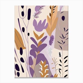 Lavender Wildflower Modern Muted Colours 1 Canvas Print