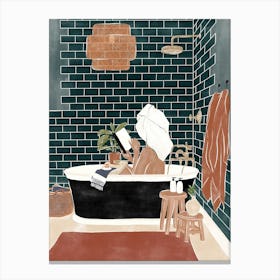 Woman in a bathtub Canvas Print