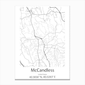 Mccandless,United States Minimalist Map Stampe su tela