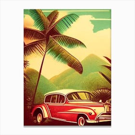 Martinique Vintage Sketch Tropical Destination Canvas Print