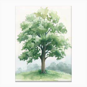 Chestnut Tree Atmospheric Watercolour Painting 2 Canvas Print