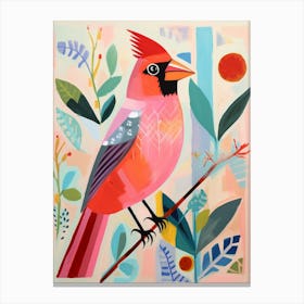 Pink Scandi Cardinal 4 Canvas Print