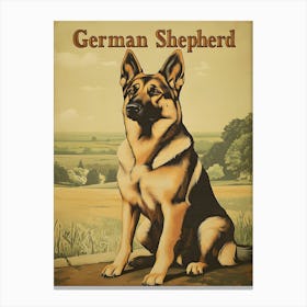 German Shepherd Vintage Canvas Print