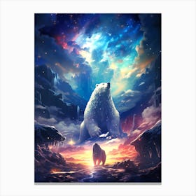 Polar Bear In The Sky 1 Canvas Print