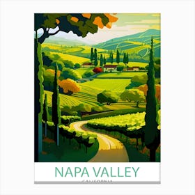 Napa Valley CaliforniaTravel Poster Canvas Print