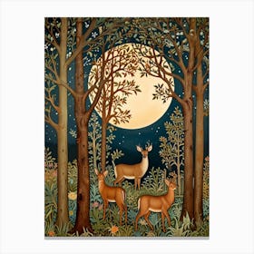 William Morris Deer In The Woods Canvas Print