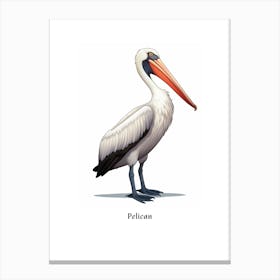 Pelican Kids Animal Poster Canvas Print