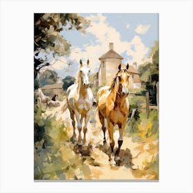 Horses Painting In Carmargue, France 3 Canvas Print