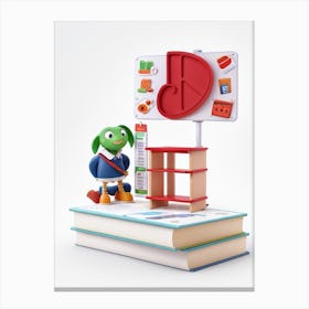3d Animation Style English Teaching Aids White Background 0 Canvas Print