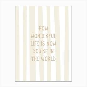 How Wonderful Life Is - Neutral Canvas Print